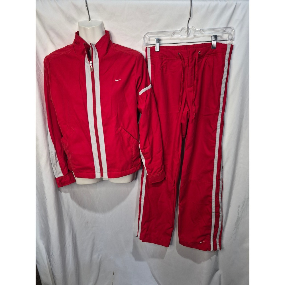Nike Vintage 2002 Track Suit Red White Stripe Jacket Pants Set 224119 XS